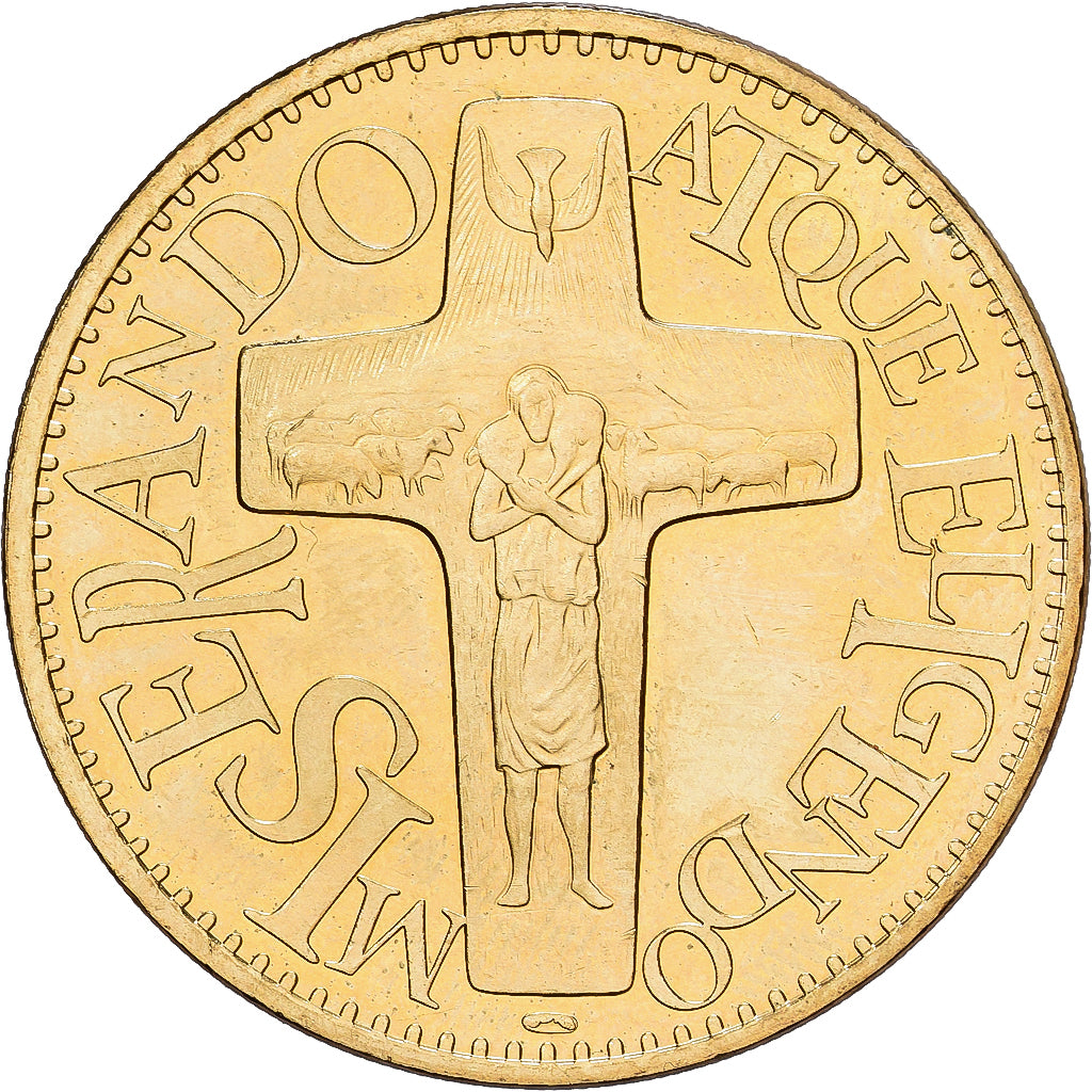Francia, zeton, 65/ Lourdes - Pape François, 2016, Aluminio y cuproníquel