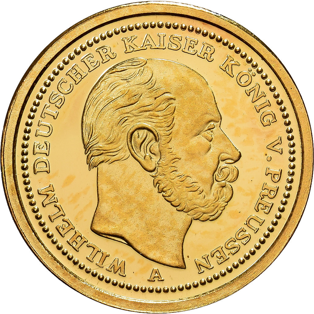 Francia, medalla, Réplique 20 Mark Wilhelm Ier 1871, 2009, Oro, FDC