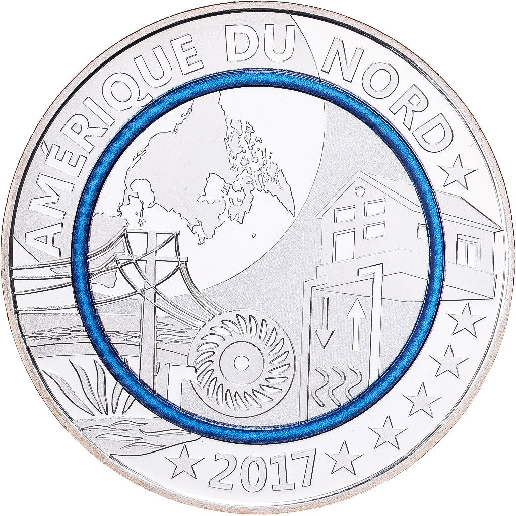 France, Medal, Planète Bleue - Amérique du Nord, 2017, Silver, MS(65-70)