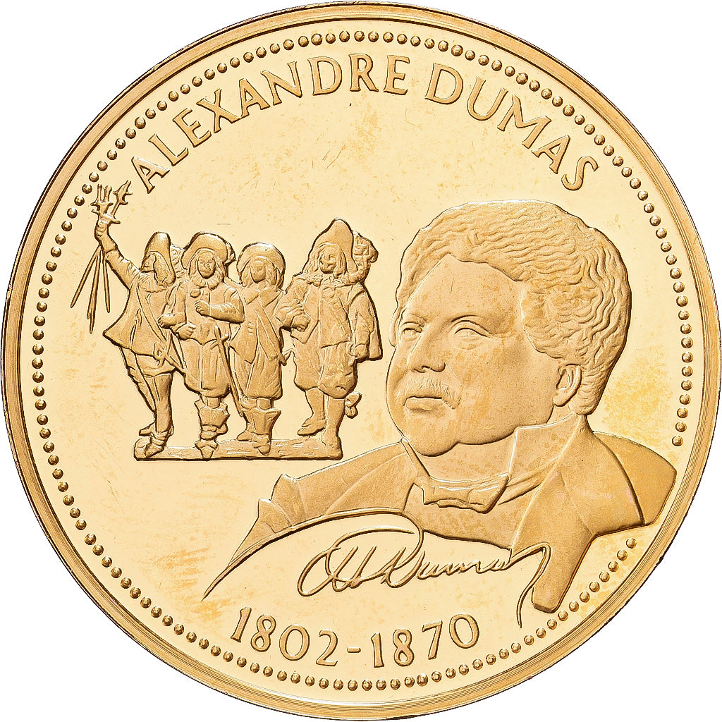 France, Medal, Alexandre Dumas, Copper-Nickel Gilt, MS(63)