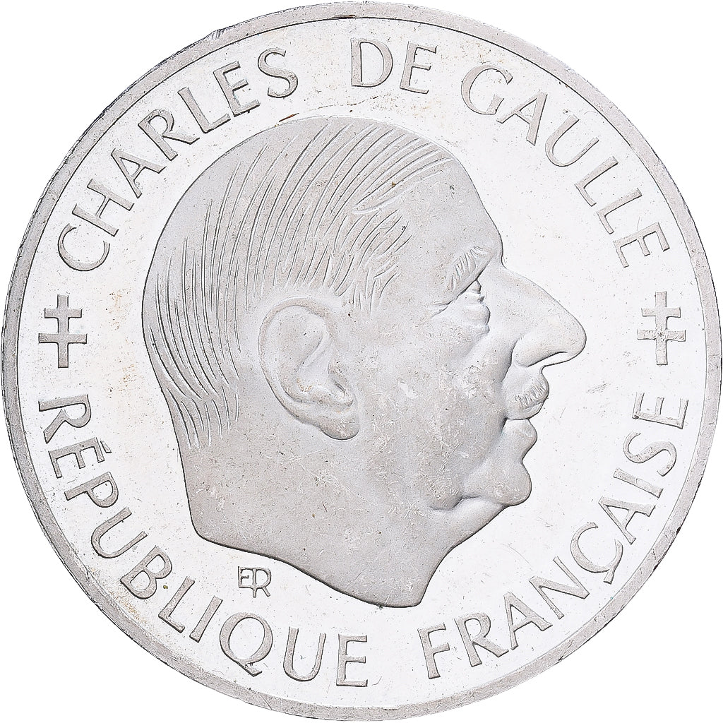 France, 1 Franc, Charles de Gaulle, 1988, MDP, Specimen, Proof, Silver