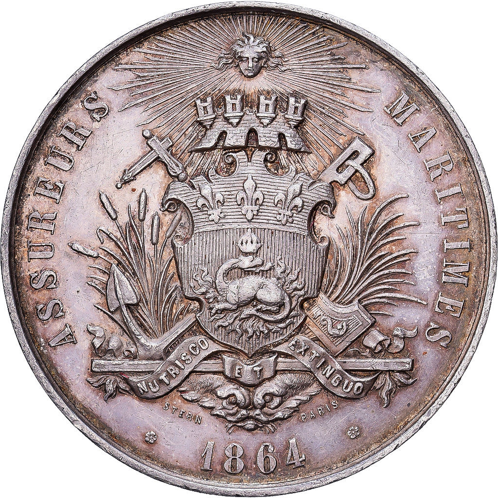 França, Token, Assureurs maritimes, Comité du Hâvre, 1864, Prata, AU(50-53)