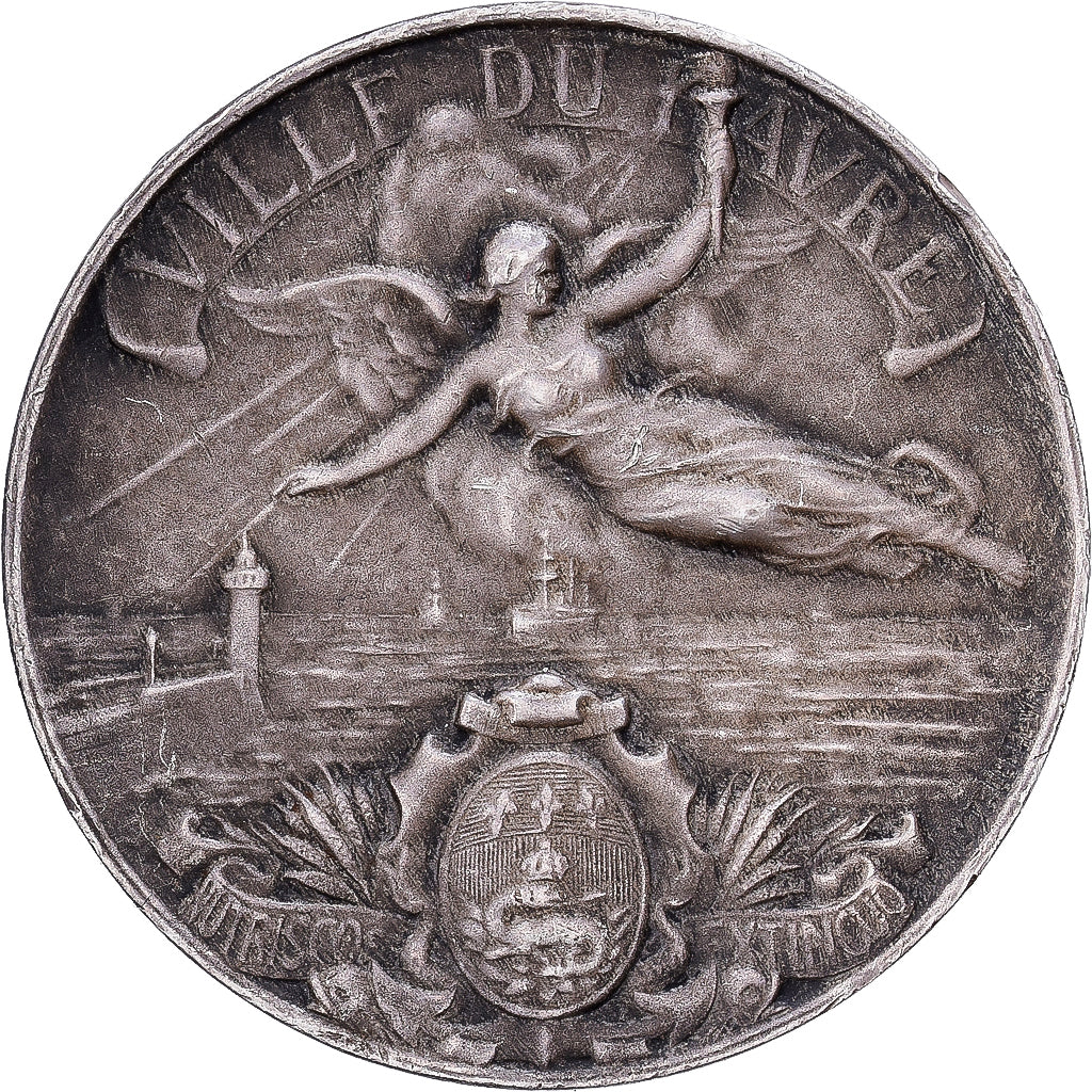 France, Medal, Ville du Havre, Silver, Hippolyte Lefèbvre, EF(40-45)