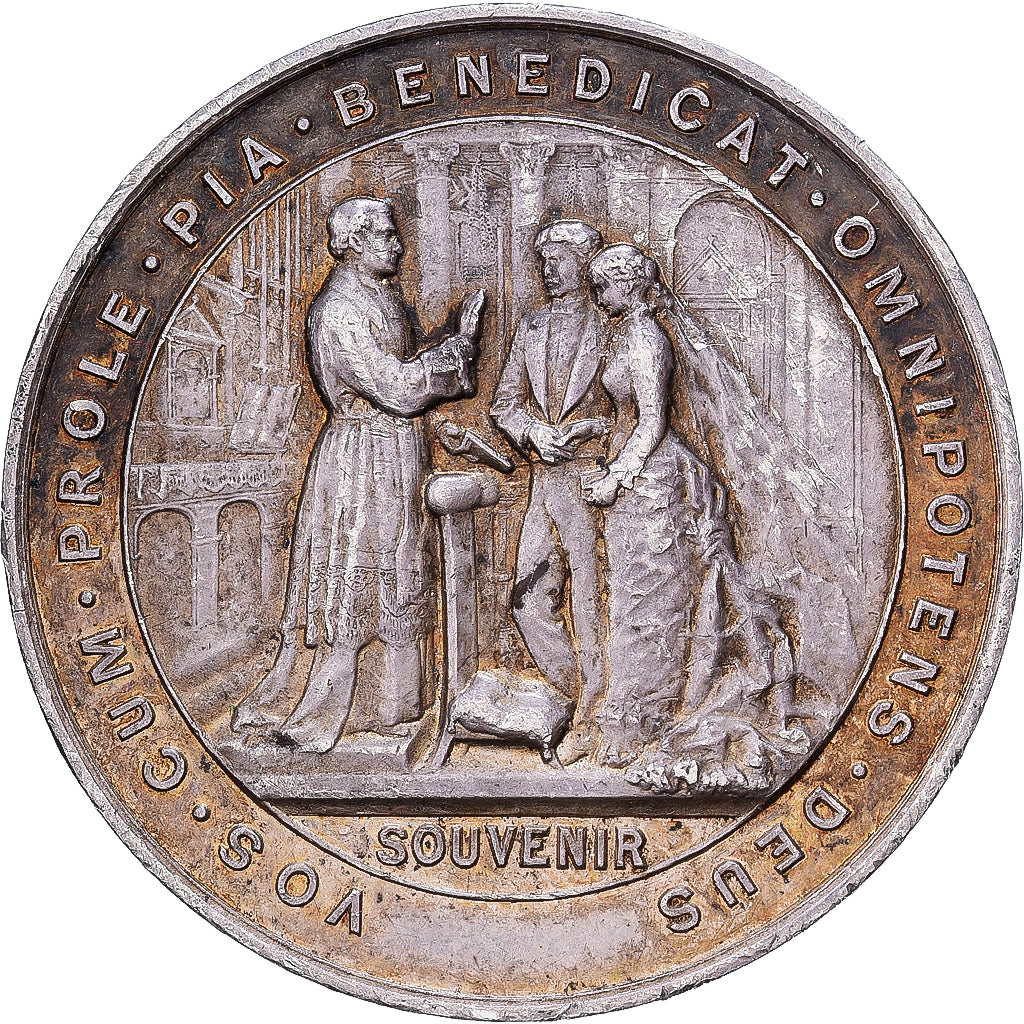 Frankreich, Medaille, Noces, Souvenir de Mariage, 1887, Silber, SS+