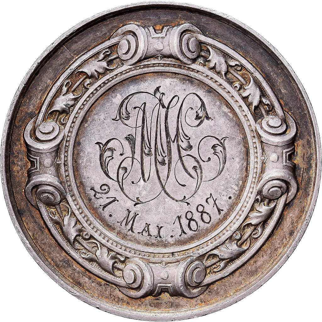 Frankreich, Medaille, Noces, Souvenir de Mariage, 1887, Silber, SS+