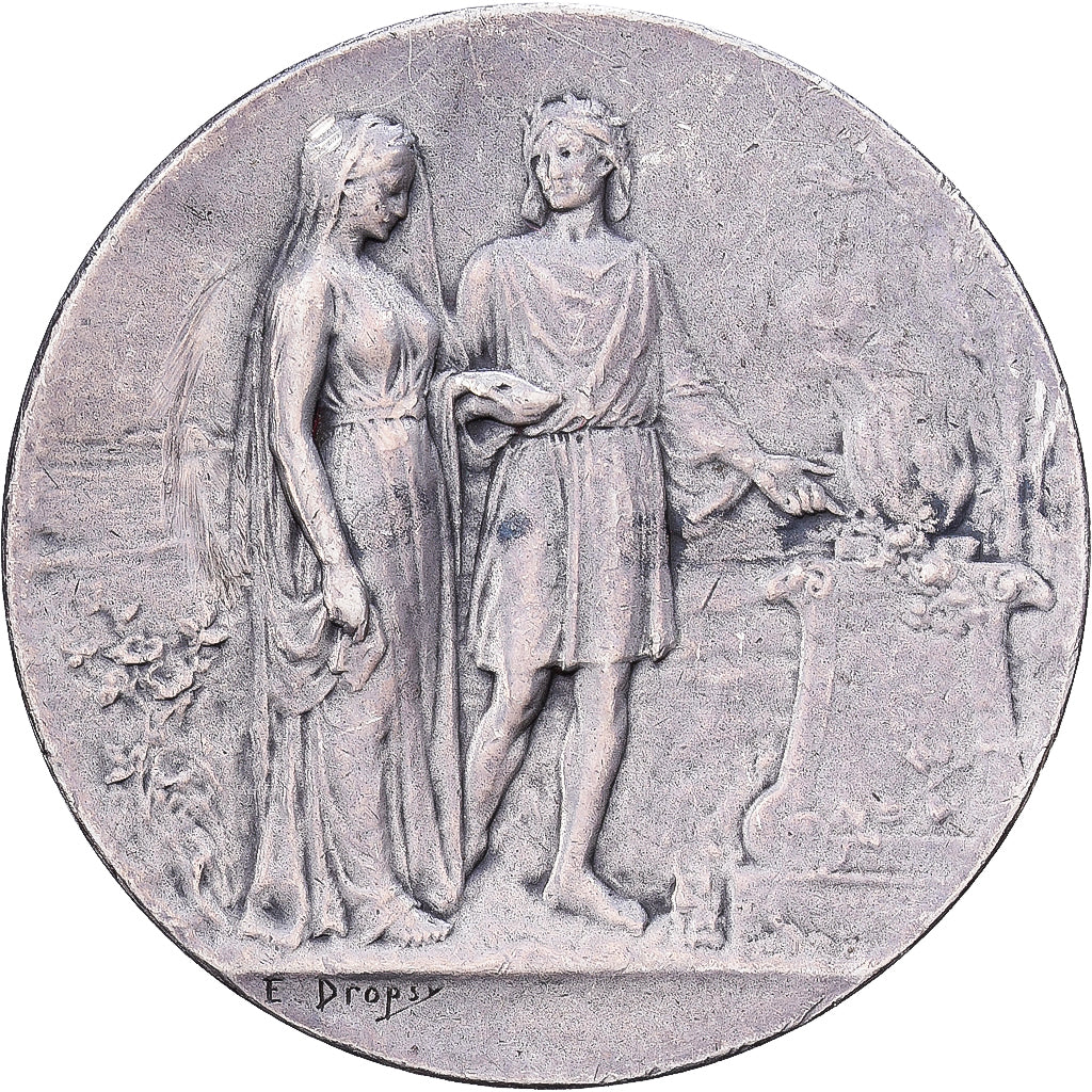France, Médaille, Noces, Mariage, Religion, Argent, TTB, Dropsy