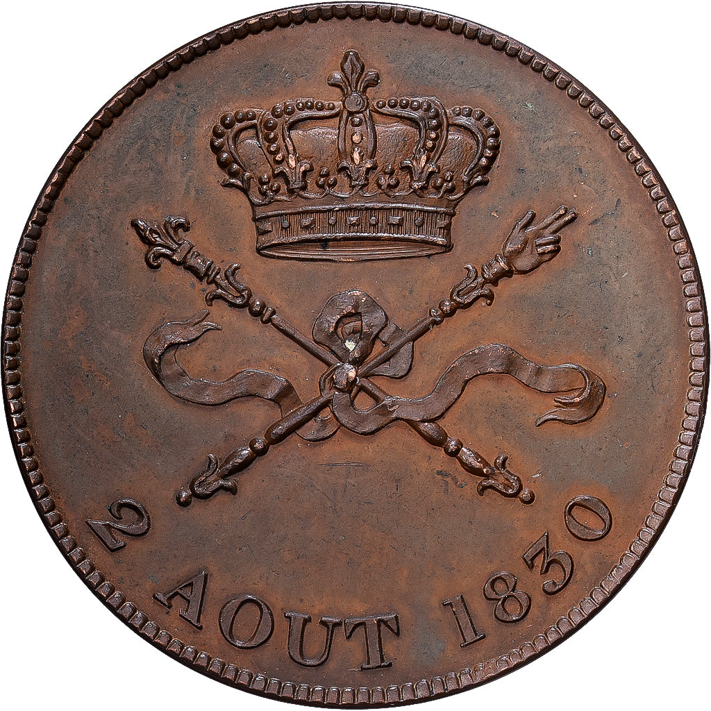 France, Henri V, 5 Francs, Avénement 2 Août, 1830, Bronze, AU(50-53)