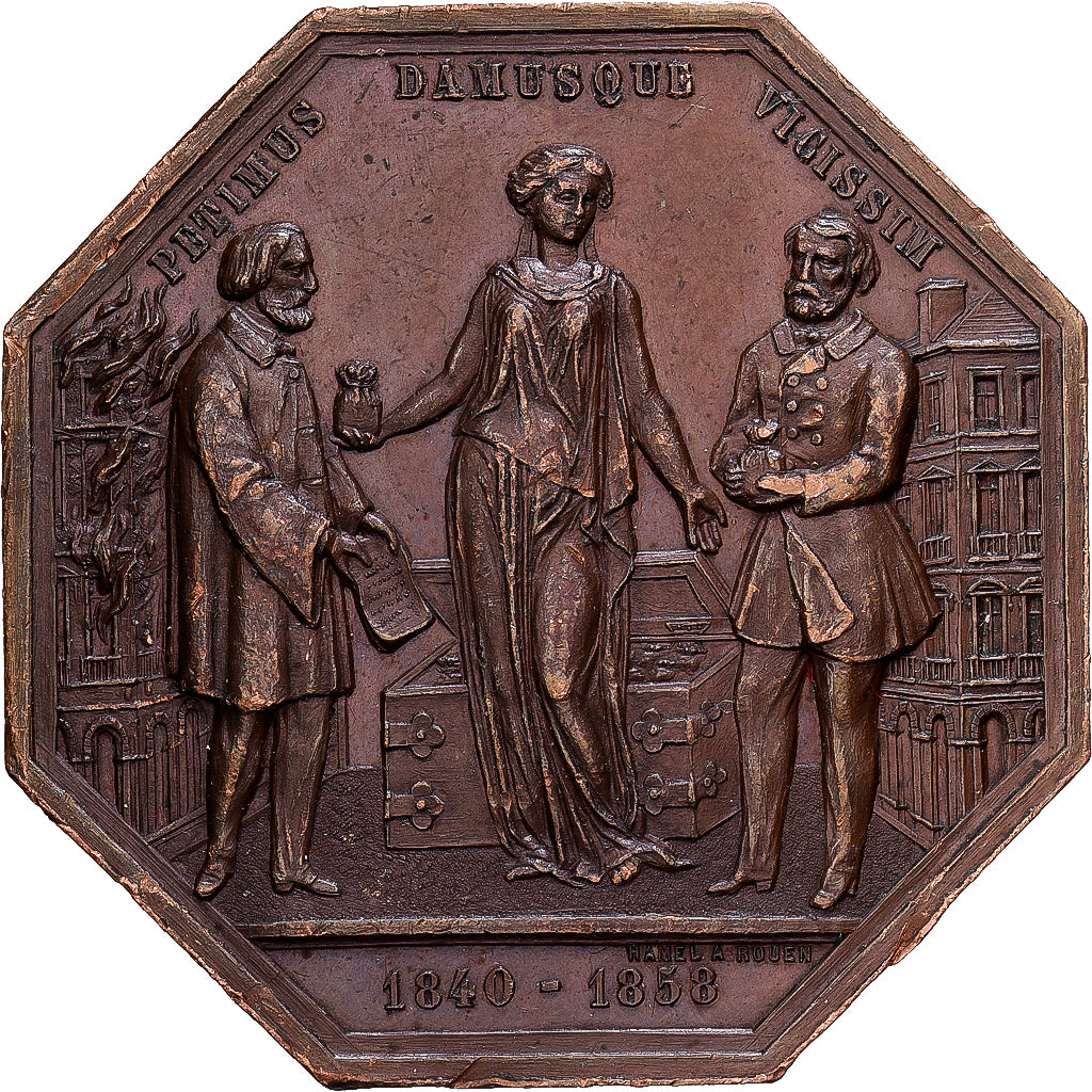 Francja, Token, Assurances contre l'Incendie, La Clémentine, 1858, Miedź