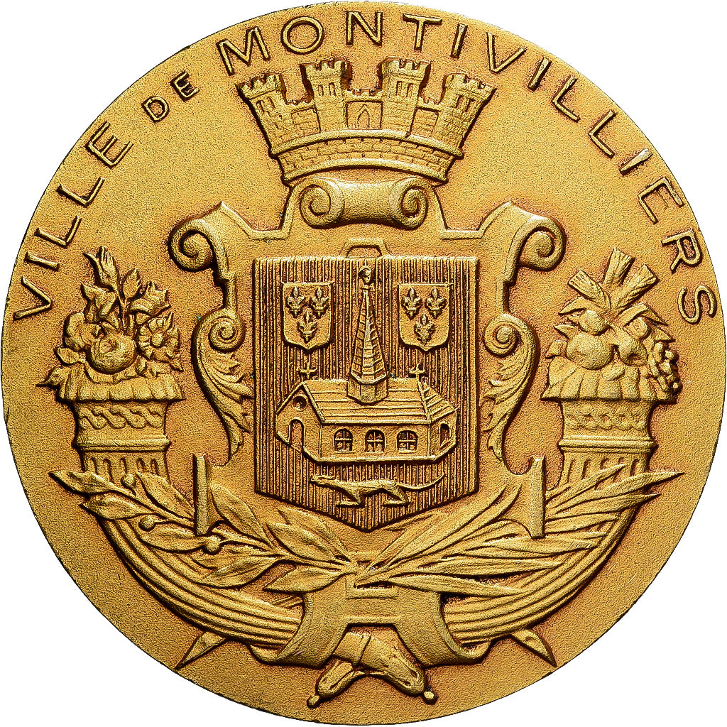 Frankreich, Medaille, Ville de Montivilliers, Gilt Bronze, VZ
