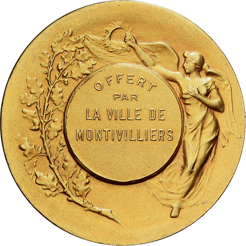 Frankreich, Medaille, Ville de Montivilliers, Gilt Bronze, VZ
