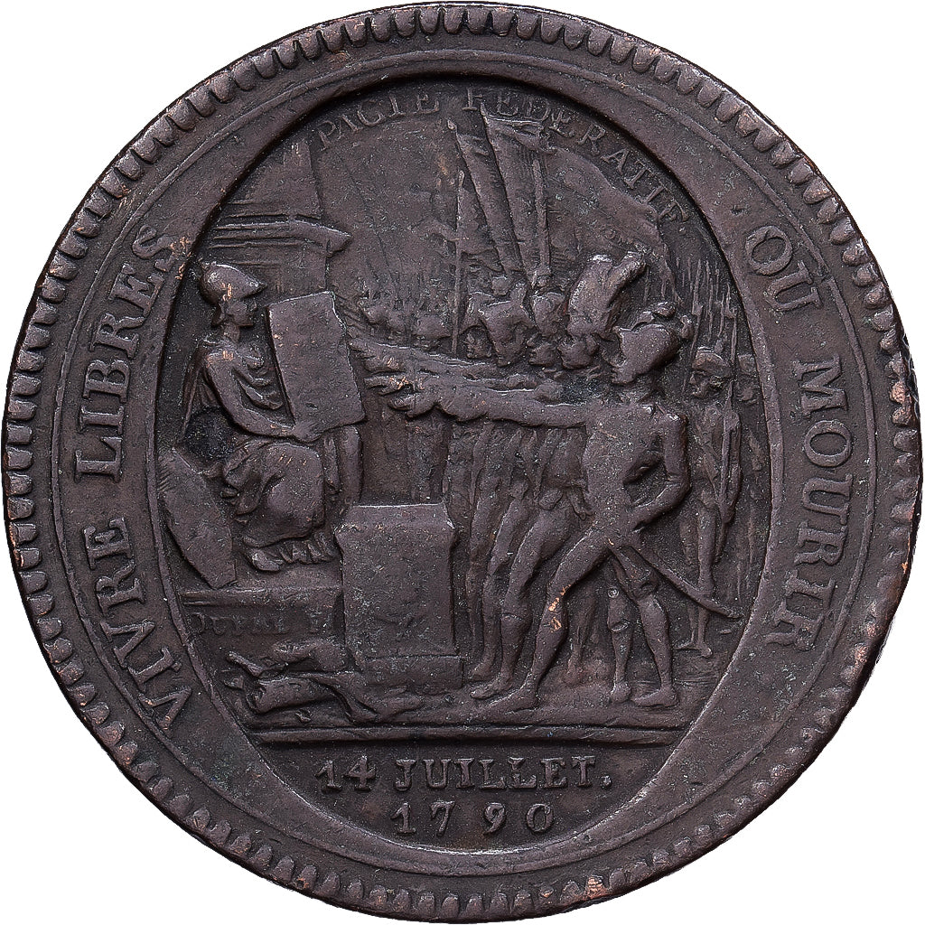 France, 5 Sols, Monneron, 1792, Paris, Bronze, B+
