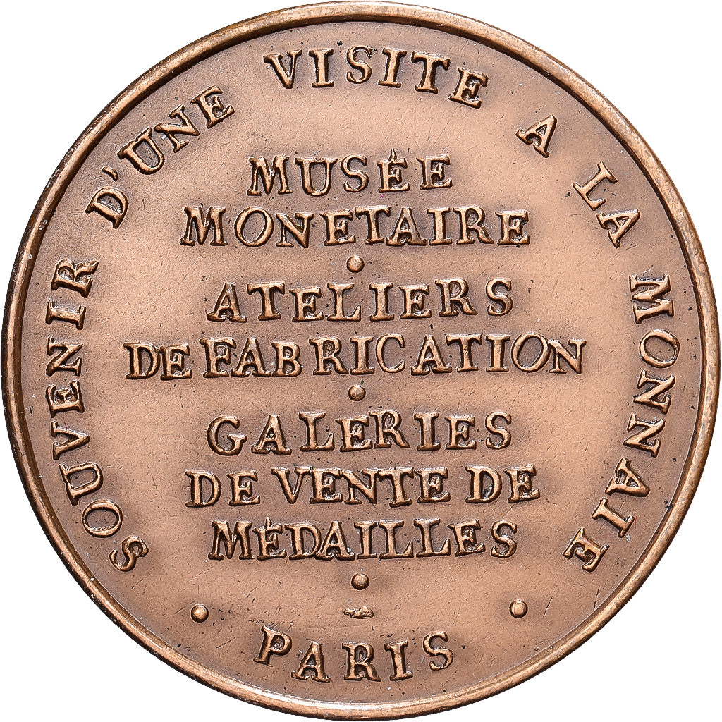 Francia, ficha, Souvenir d'une visite à la Monnaie, Paris, 1960, Bronzo, SPL-