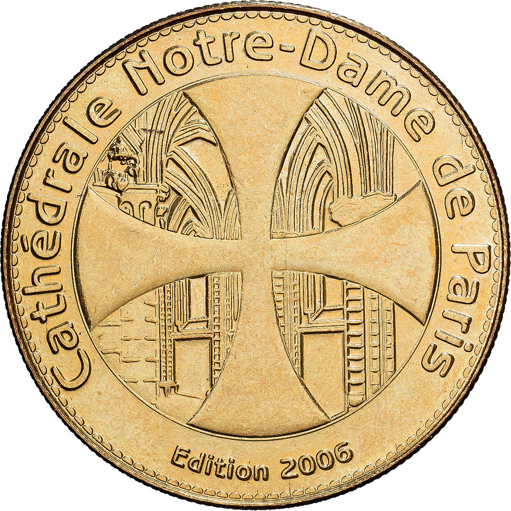 Francia, zeton, Cathédrale Notre-Dame de Paris, 2006, Aluminio y cuproníquel
