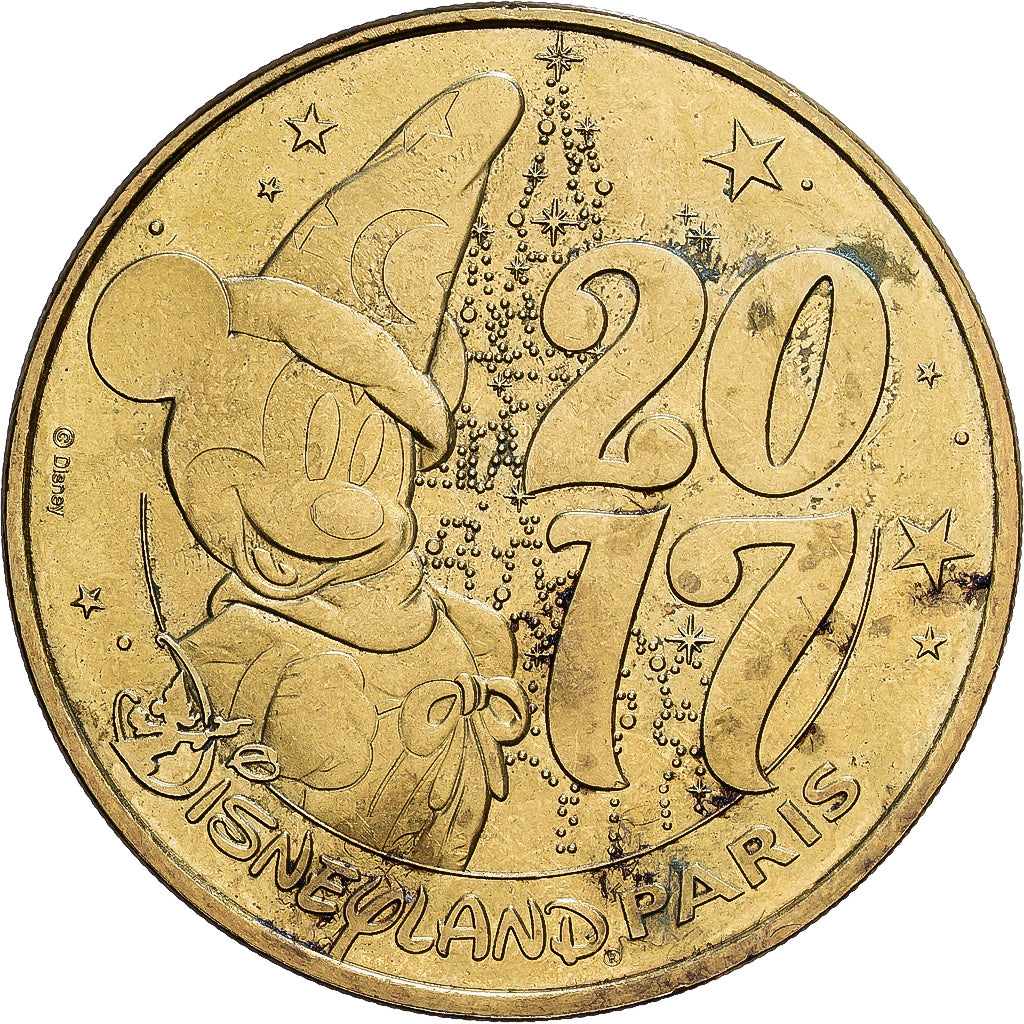 Francja, Token, 77/ Disneyland - Mickey Sorcier, 2017, Miedzionikiel Aluminium