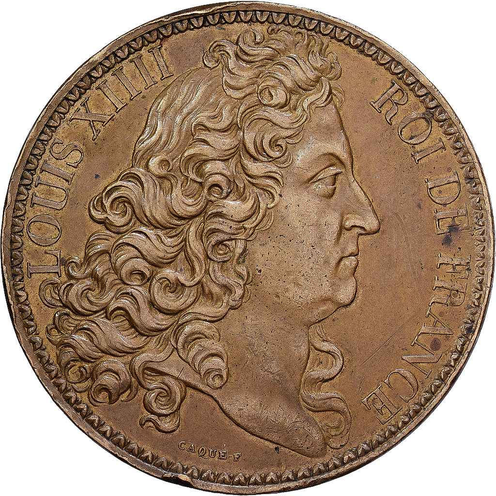 France, Token, Louis XIV Le Grand, Copper, Caqué, Restrike, AU(50-53)