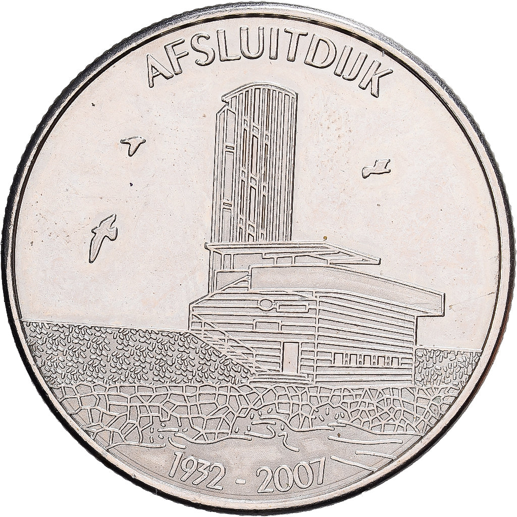 Niederlande, betaalpenning, Afsluitdijk, 2007, Cupronickel, VZ