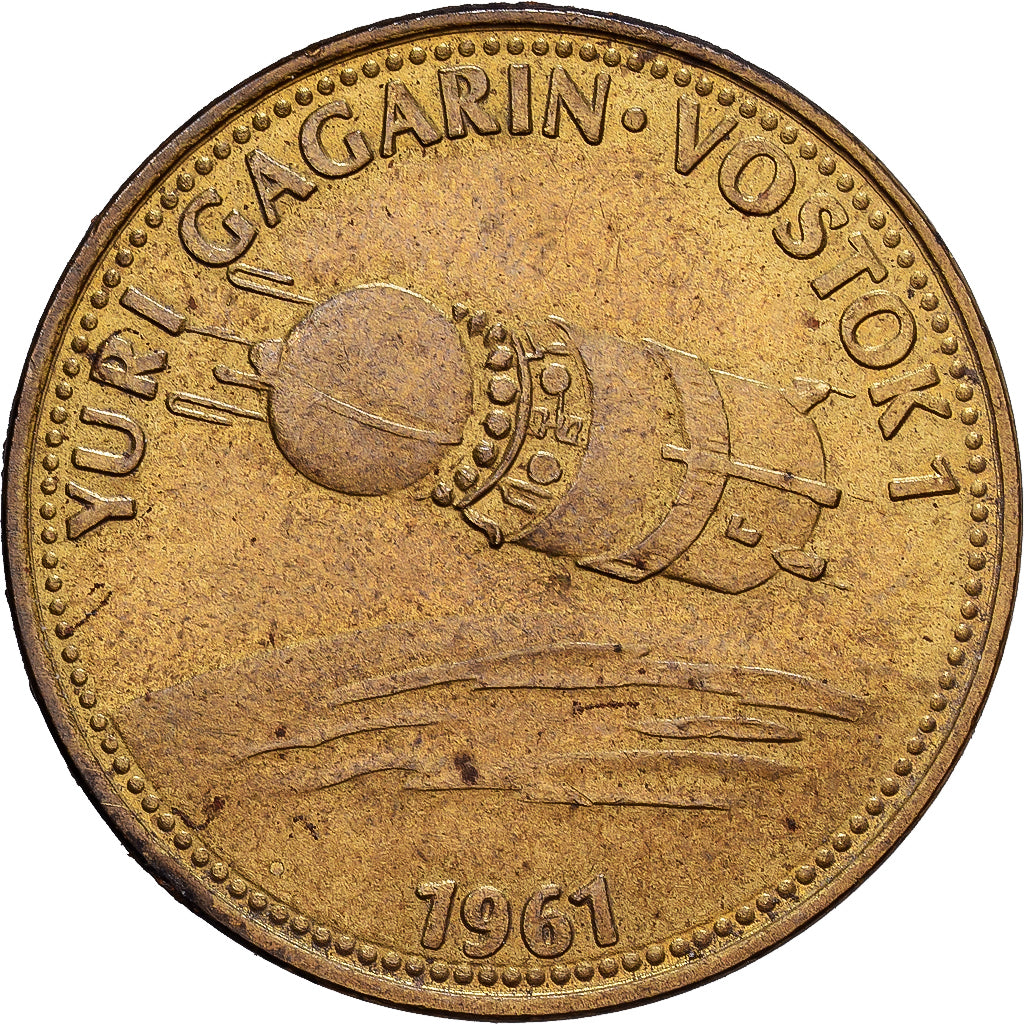 França, Token, Collection Shell, Yuri Gagarin, Vostok 1, Bronze-Alumínio