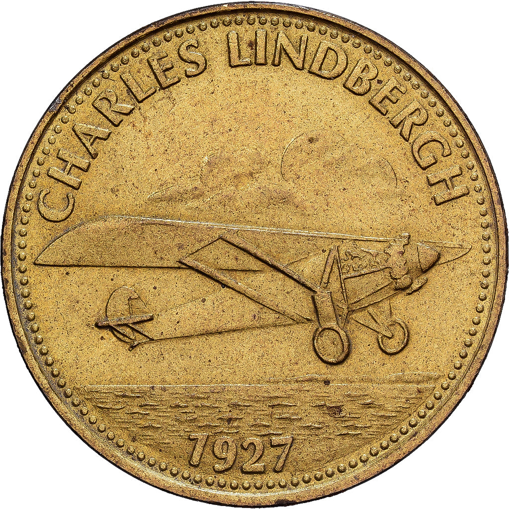França, Token, Collection Shell, Charles Lindbergh, Bronze-Alumínio, AU(50-53)