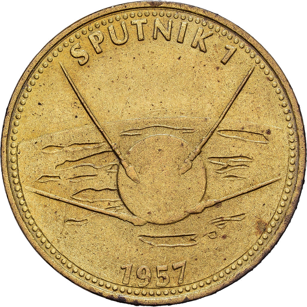 França, Token, Collection Shell, Sputnik 1, Bronze-Alumínio, AU(50-53)