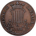 Spain, CATALONIA, Isabel II, 6 Quartos, 1838, Barcelone, Copper, AU(50-53)