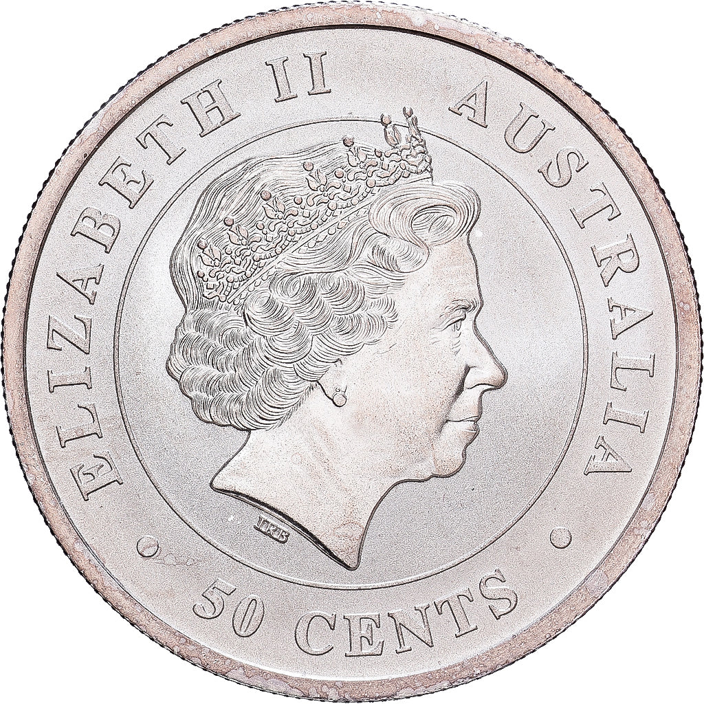 Australia, 50 Cents, Great White Shark, 2014, 1/2 Oz, Argento, SPL