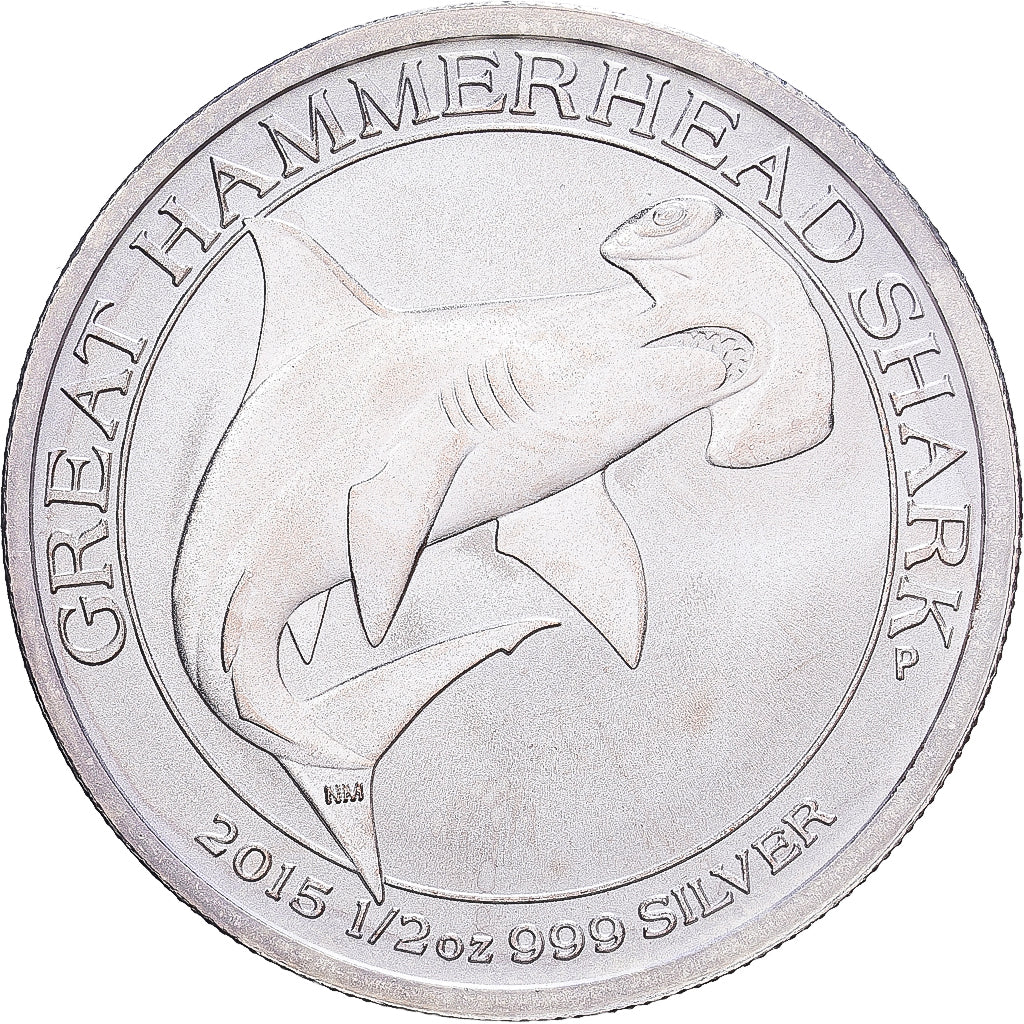 Australien, 50 Cents, Hammerhead Shark, 2015, 1/2 Oz, Silber, UNZ+