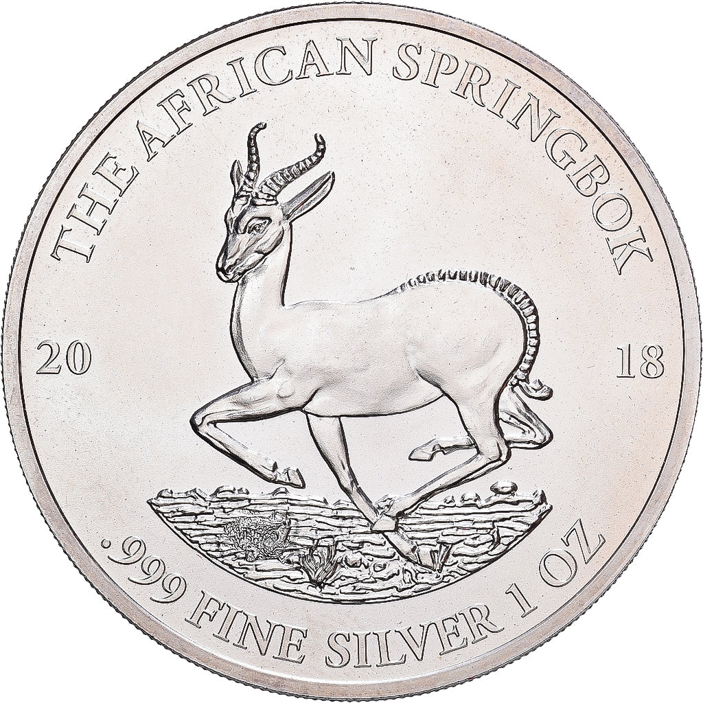 Gabón, 1000 Francs, African Springbox, 2018, 1 Oz, Plata, FDC