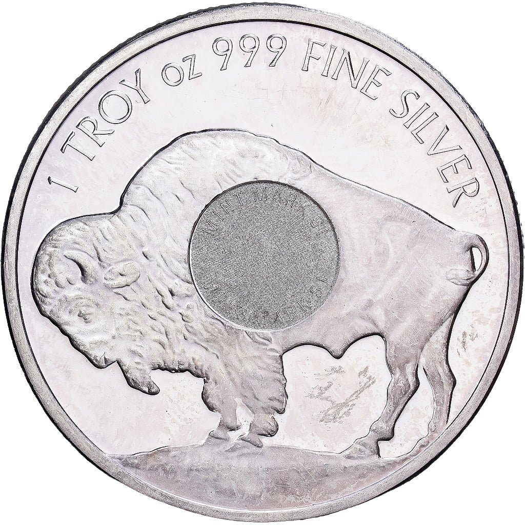 États-Unis, 1 Once, Tête d'Indien, Bison, U.S. Mint, Argent, SUP