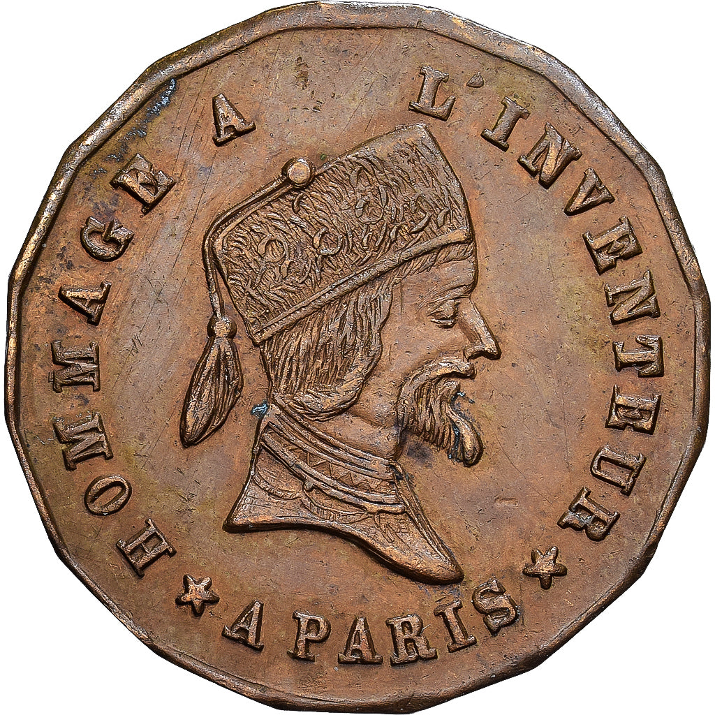Frankreich, betaalpenning, Crayons Mengin, Faubourg du Temple, Kupfer, SS+