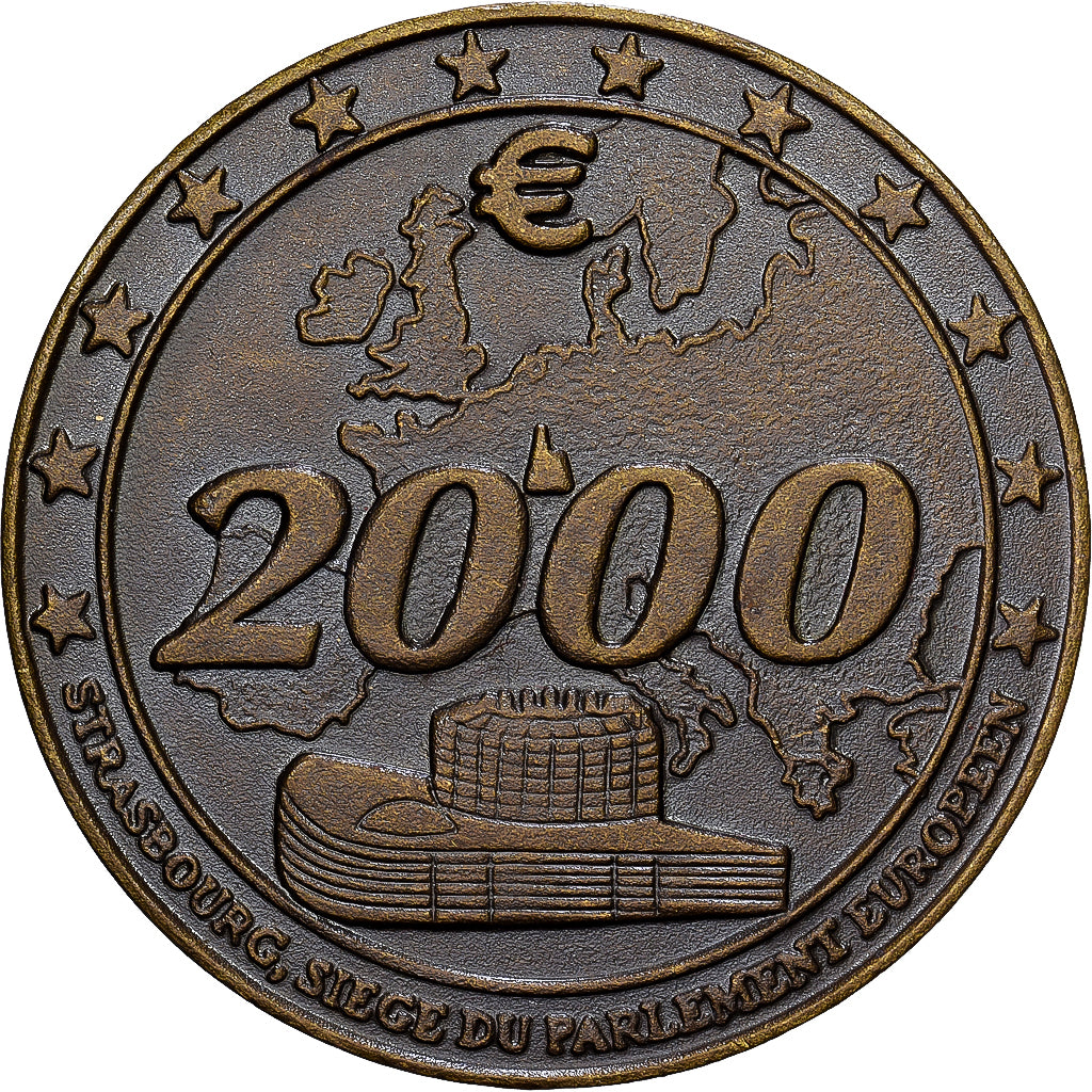 France, Token, Strasbourg, Passage à l'An 2000, 2000, Bronze, AU(55-58)