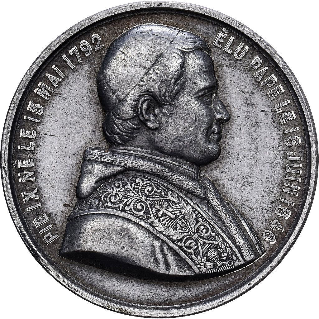 Vatican, Medal, Pie IX Elu Pape, 1846, Tin, Massonnet, AU(50-53)