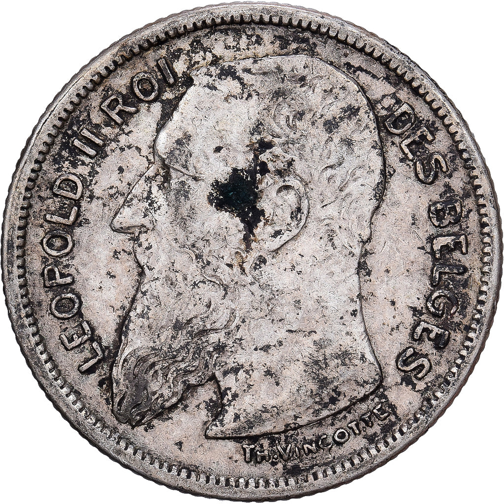 Belgium, Leopold II, 2 Francs, 2 Frank, 1904, Silver, VF(30-35), KM:58.1