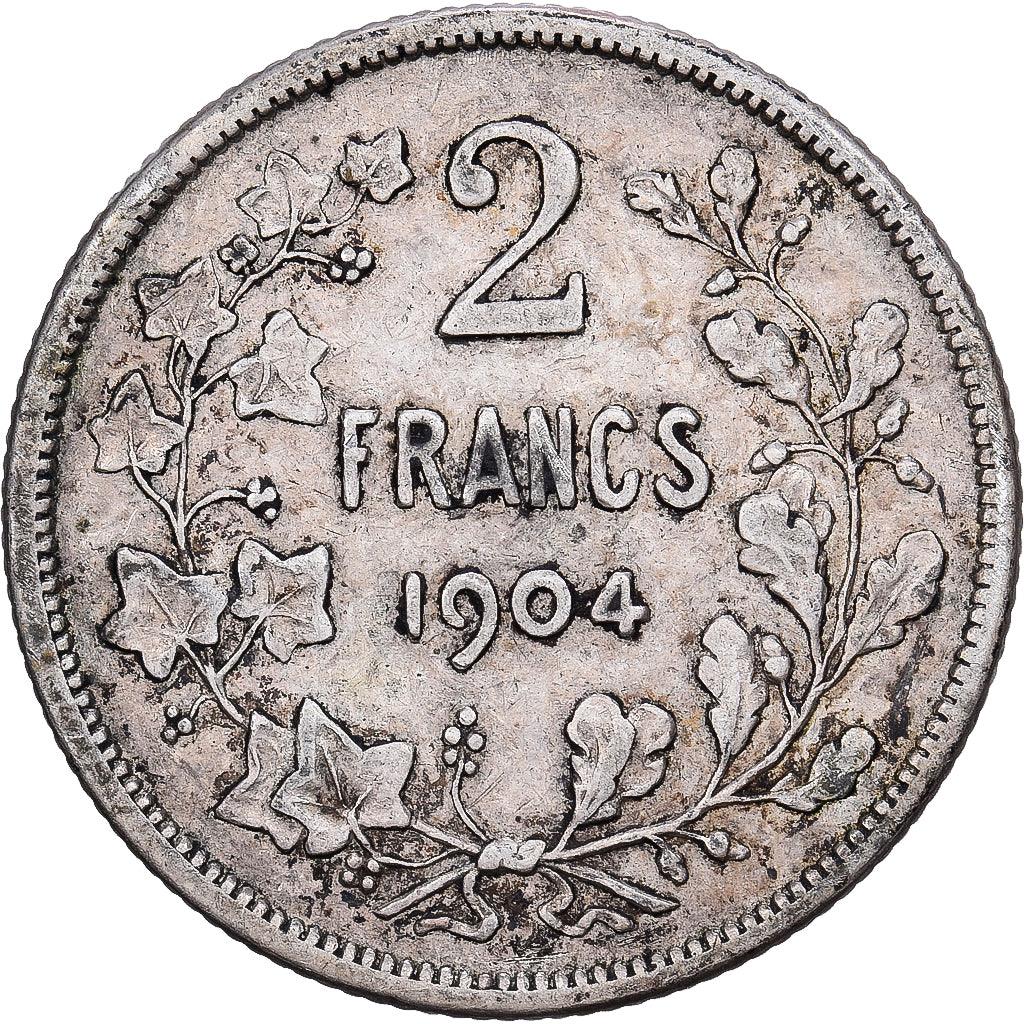Belgium, Leopold II, 2 Francs, 2 Frank, 1904, Silver, VF(30-35), KM:58.1