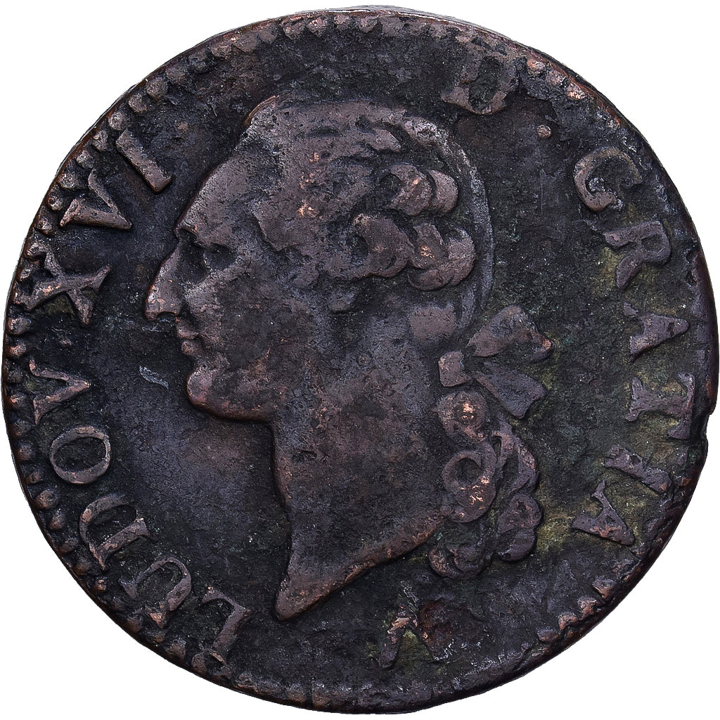 Frankrijk, Louis XVI, Sol à l'Ecu, 1778, Lille, Koper, FR+, Gadoury:350