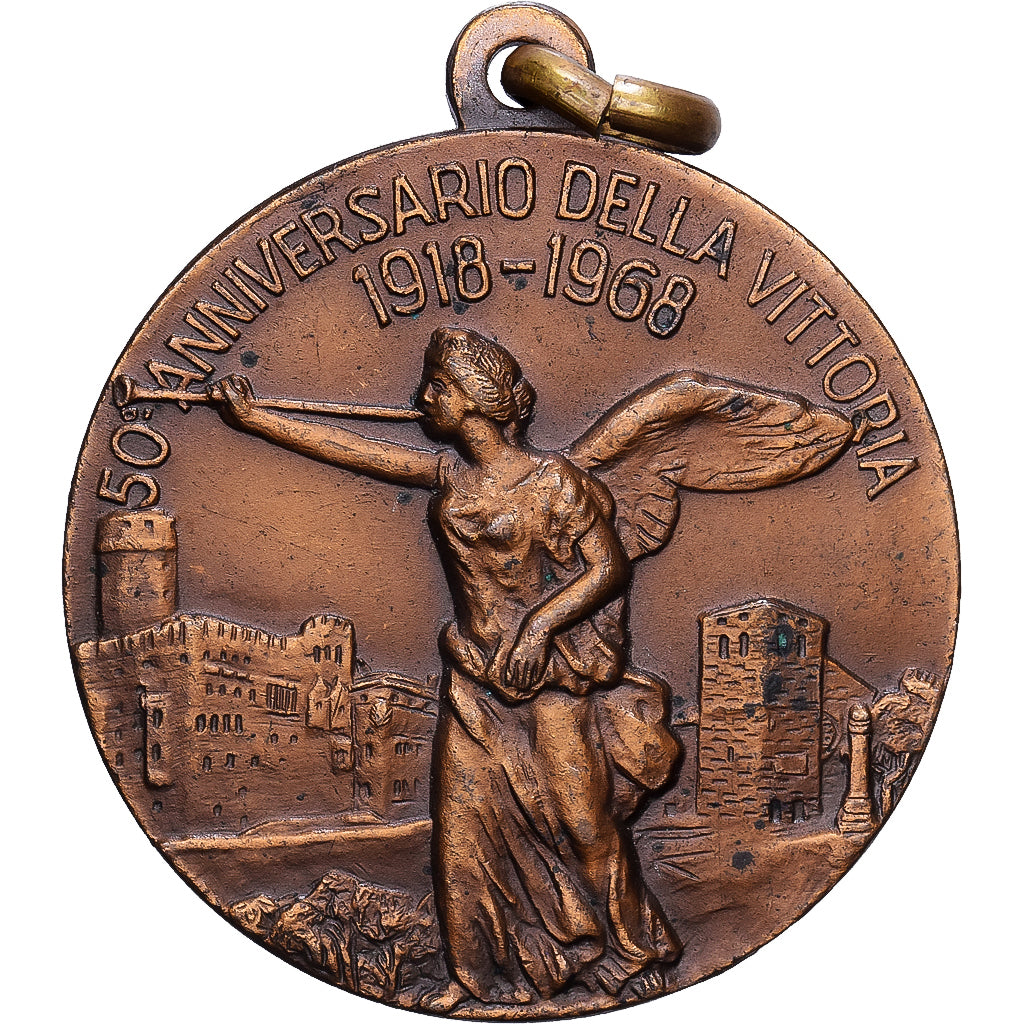 Italia, medaglia, 50ème Anniversaire de la Victoire, 1968, Bronzo, SPL