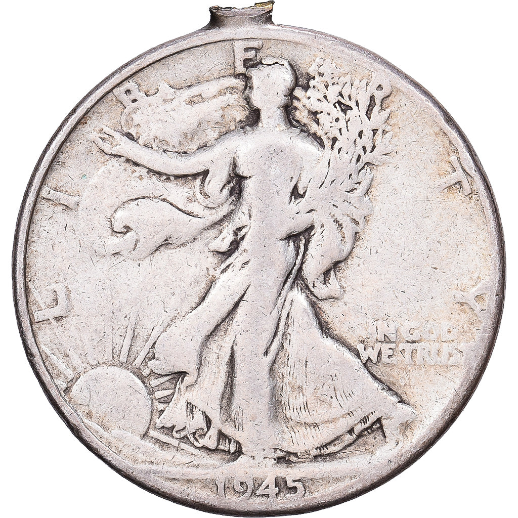United States, Walking Liberty Half Dollar, 1945, Denver, Silver, VF(20-25)