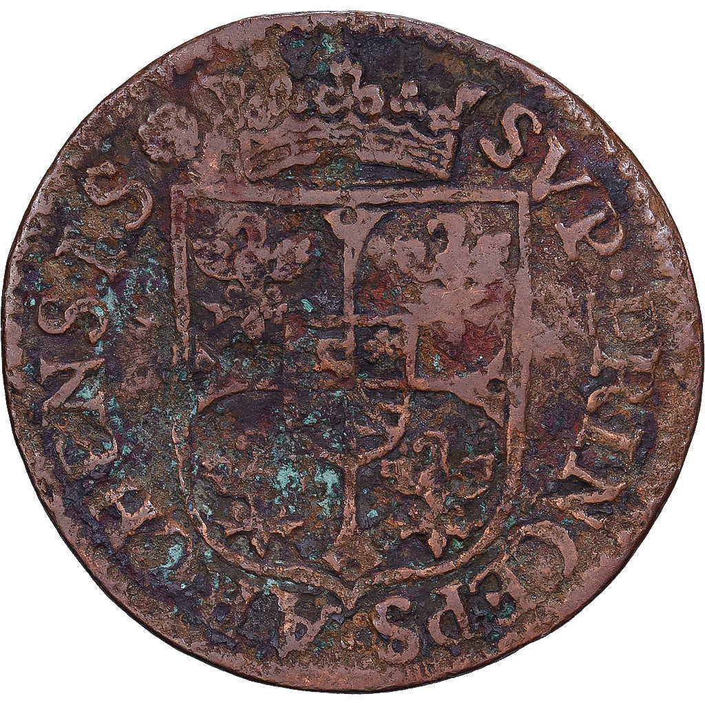 Frankreich, Charles de Gonzague, Liard, 1609, Charleville, Bronze, SGE+