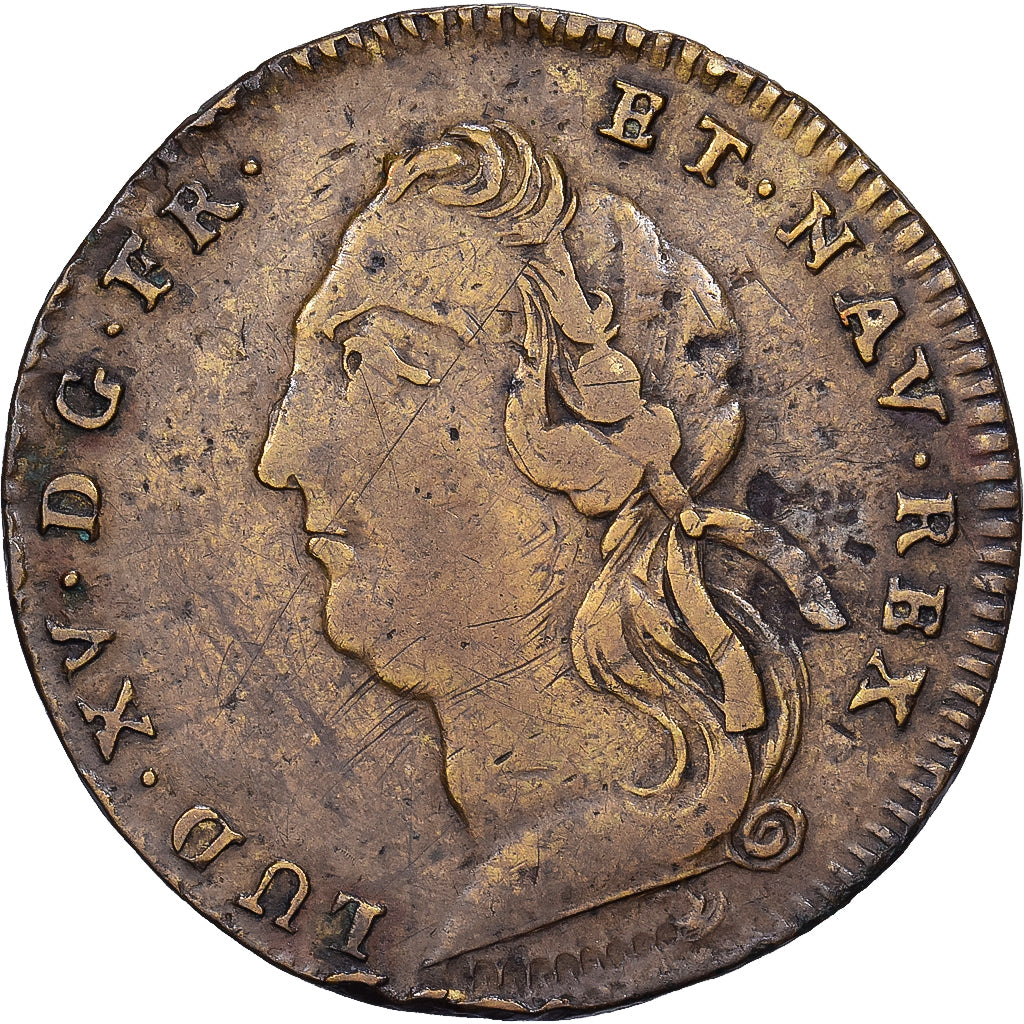 Francia, ficha, Louis XV, Optimo Principi, 1744, Ottone, MB+