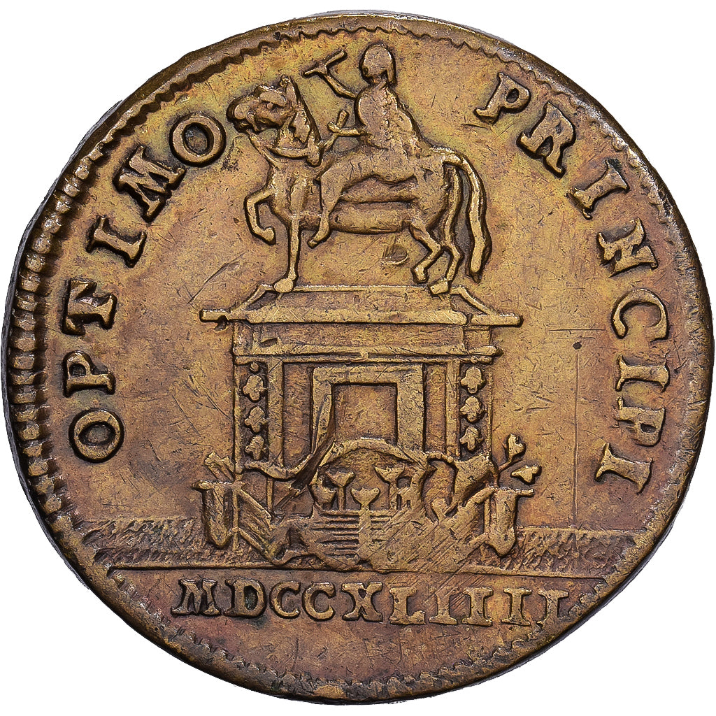 France, Token, Louis XVI, Optimo Principi, 1744, Brass, EF(40-45)
