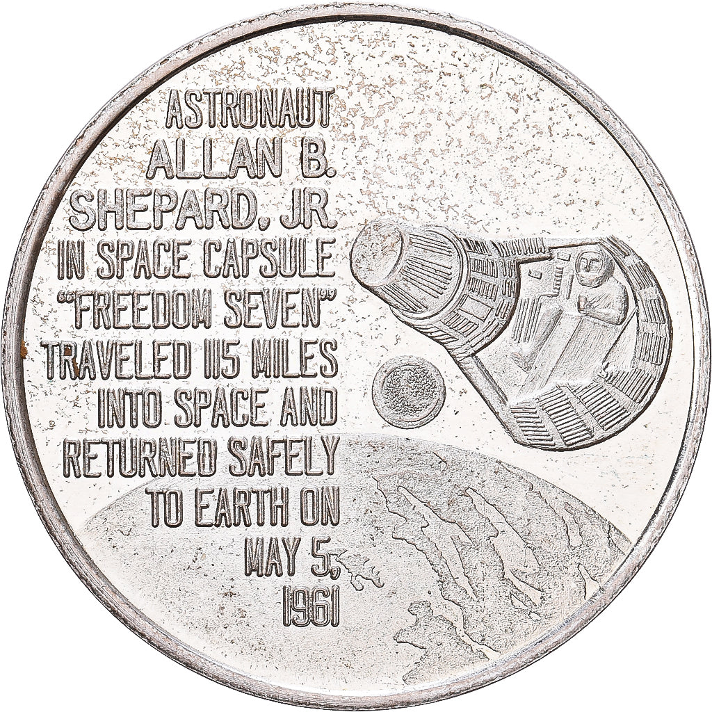 United States, Token, Project Mercury, 1961, Silver, AU(55-58)