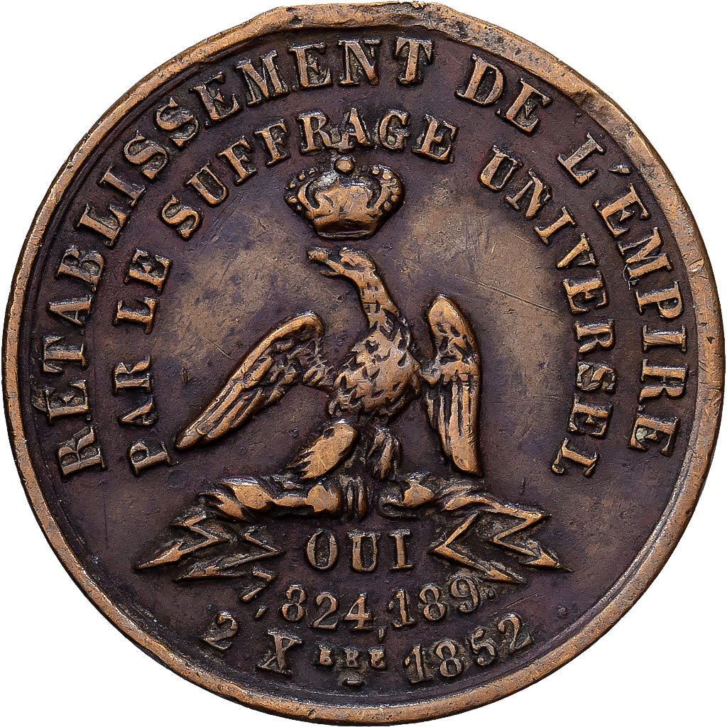 France, Medal, Rétablissement de l'Empire par le Suffrage Universel, 1852