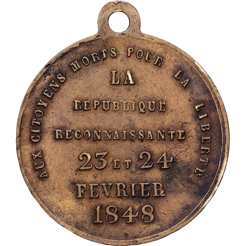 Francia, medalla, Deuxème République, Journées du 23 et 24 Février, 1848