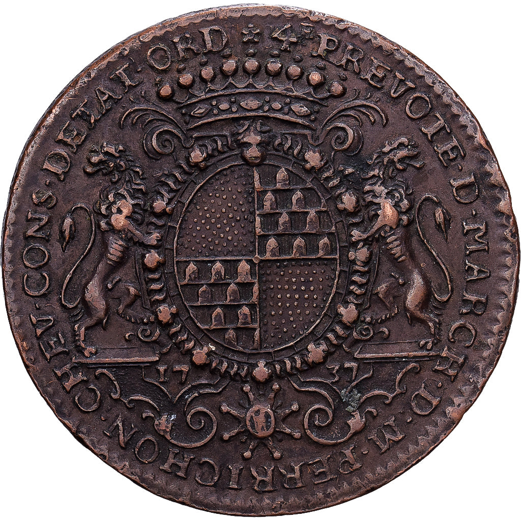 Francia, ficha, Lyon, Camille Perrichon, quatrième prévôté, 1737, Rame, BB+