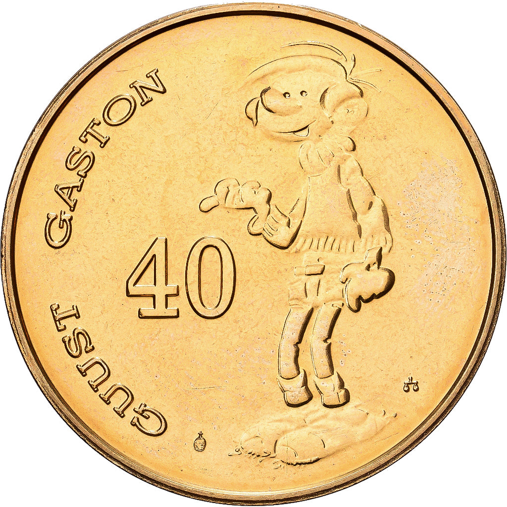 Belgium, Token, Gaston Lagaffe, Franquin, Copper Gilt, Jake, MS(65-70)