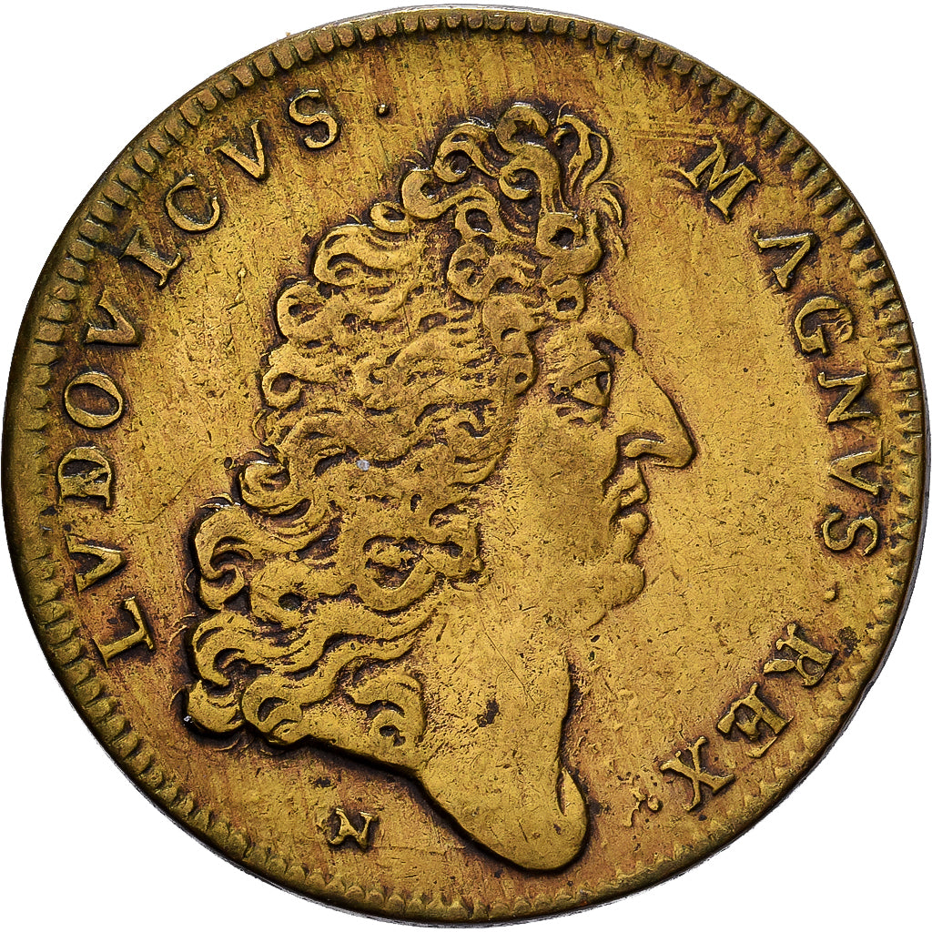 Francia, zeton, Louis XIV, Prise de Condé, Latón, MBC+, Feuardent:7385 var