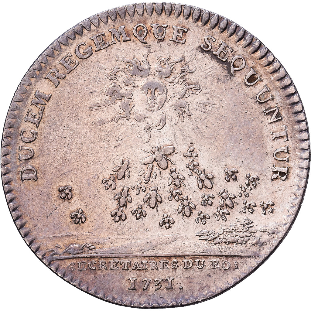 França, Token, Louis XV, Secrétaires du Roi, 1731, Prata, AU(55-58)