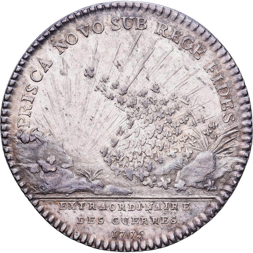 France, Jeton, Louis XVI, Extraordinaire des Guerres, 1775, Argent, TTB+