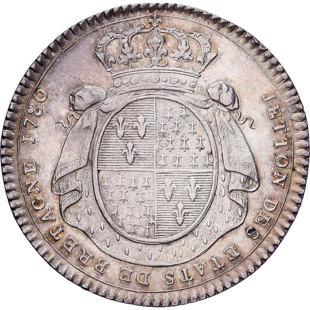 France, Jeton, Louis XVI, Etats de Bretagne, 1780, Argent, SUP