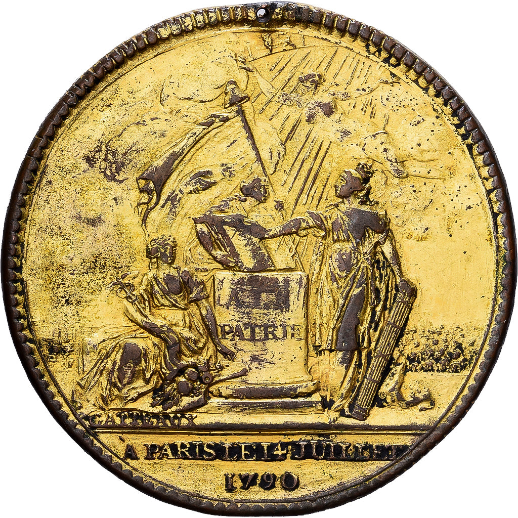France, Medal, Constitution, Confédération des François, Paris, 1790, Copper