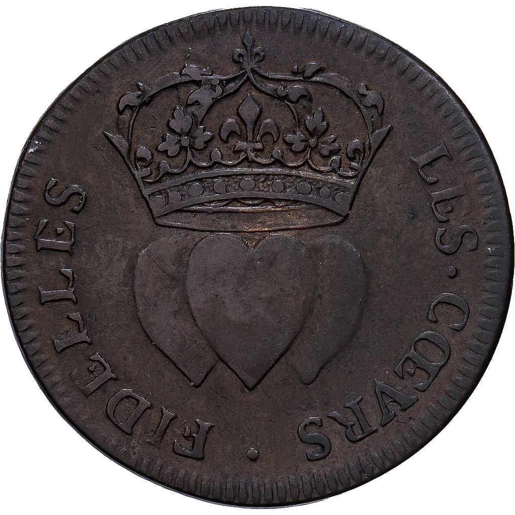 France, Token, Louis XIV, Les Coeurs Fidèles, Copper, EF(40-45)